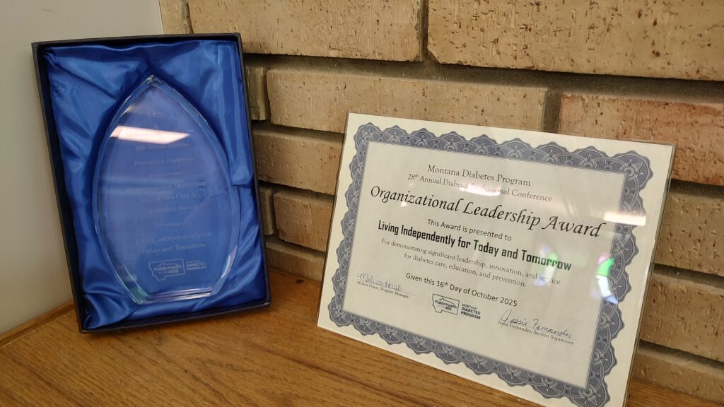 LIFTT was recently honored with an award for organizational leadership at the DPHHS Diabetes Professional Conference in Helena.