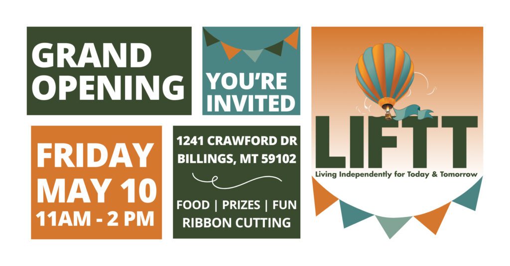 LIFTT invites you to join us for the grand opening of our new Billings location (1241 Crawford Drive) on Friday May 10 from 11-2