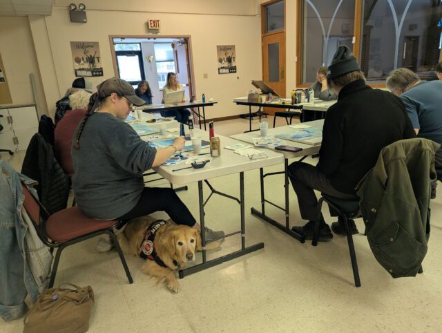 Participants in the “Creative Aging Art Class” work on their paintings during a recent session at the Billings LIFTT Office. One participant recently sent LIFTT a letter thanking the agency for the class calling it “a form of healing,” (LIFTT Photo)