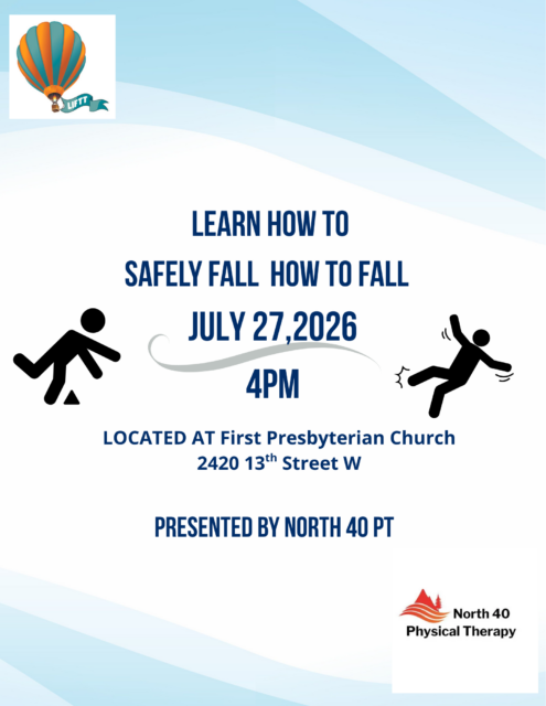 Learn How to Safely Fall Workshop Monday July 27 4 p.m. at Billings First Presbyterian Church (2420 13th Street W)