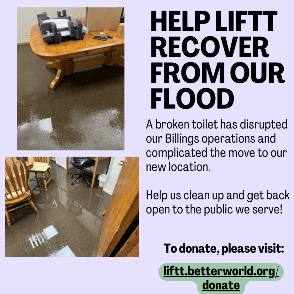 Help LIFTT Recover from our Flood! To donate, please visit liftt.betterword.org/donate