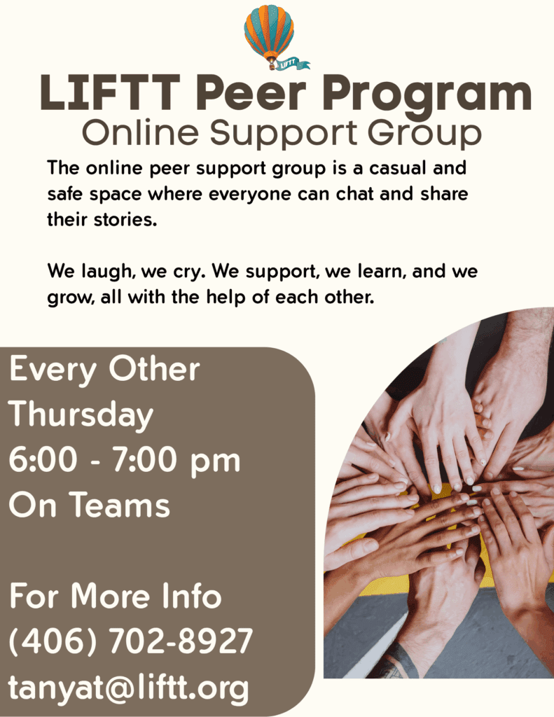 Join us every other Thursday from 6-7 p.m. for our Online Support Group!