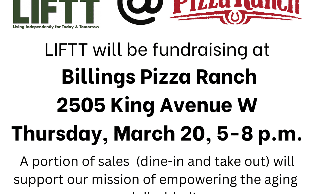 Pizza Ranch Fundraiser for LIFTT March 20