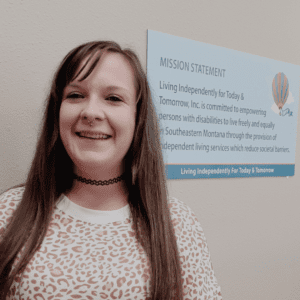 LIFTT PCA Program Facilitator Tabatha Smith,. A white woman with brown hair wearing a white sweater